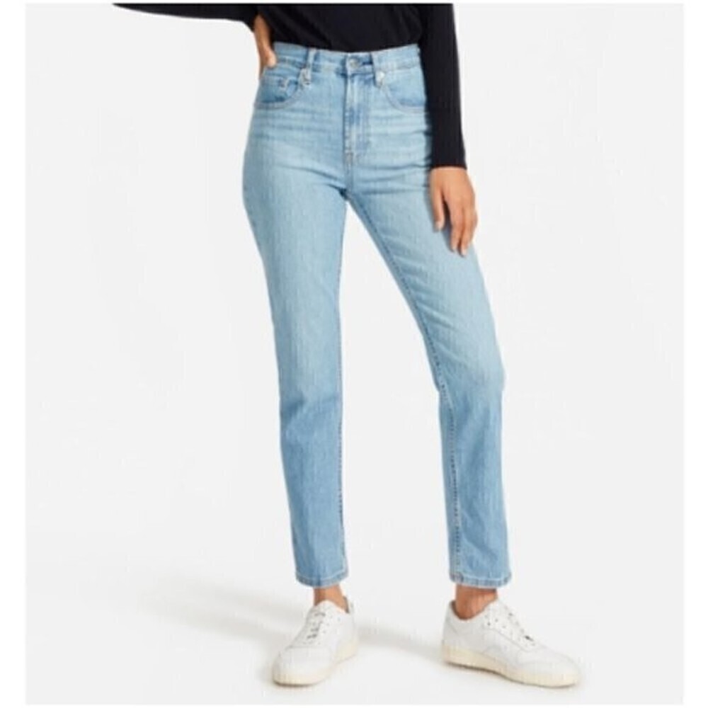 Everlane Cheeky Straight Leg Crop Jeans Sky Blue Size 23 NWT